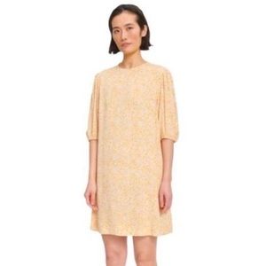 SAMSOE Aram Ditsy Floral Day Shift Shirt Dress in Golden Aster